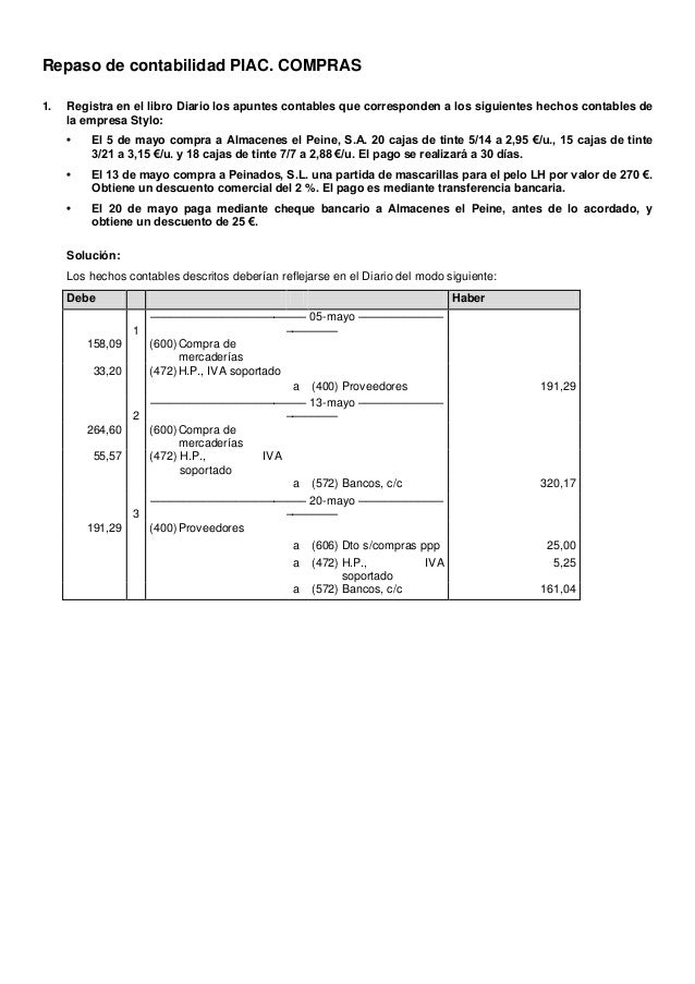 Solucion Repaso De 1º Compras Y Pagos Solucion Repaso De 1º Compras Y Pagos
