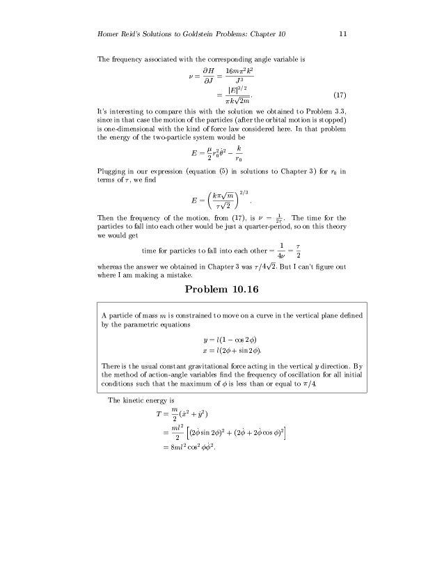 Solucionario Mecacnica Clasica Goldstein Solucionario Mecacnica Clasica Goldstein
