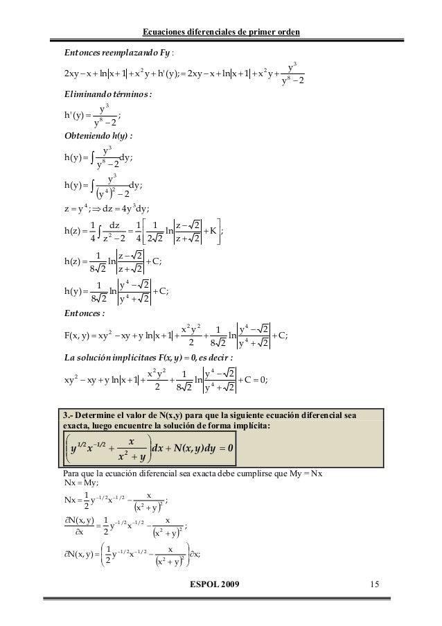 Solucionario Ecuaciones Diferenciales