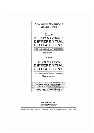 Solucionario ecuaciones diferenciales con aplicaciones de modelado, dennis g. zill 7ma edición