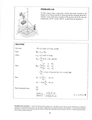 Solved 3-37. ﻿The force F={6i+8j+10k}N ﻿creates a moment