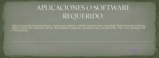 Aplicaciones de entretenimiento, ingeniería y diseño, Adobe Creative Suite, Autodesk Entertainment Creation
Suite y AutoCAD, Inventor y Revit, Avid Media Composer, Dassault Catia y Solidworks, PTC Creo, Siemens NX
y Teamcenter.

VOLVER

 