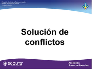 Dirección Nacional de Recursos Adultos
Proceso de Formación Básica
Fundamentación
Solución de
conflictos
 