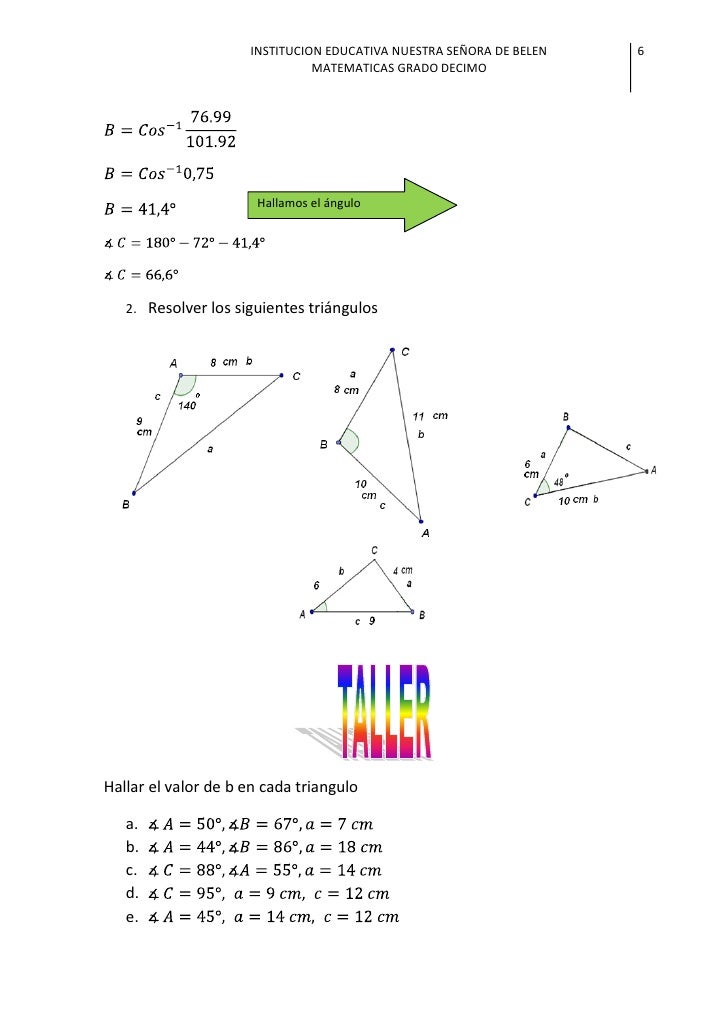 Solucion de triangulos oblicuangulos