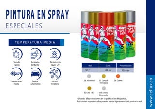 C-583-V
Medidas U/E Presentación
96
1/4” x 55 m
Adhesión
superior
Máxima
duración
Líneas y
figuras
Cámaras
de secado
Pintura
especializada
Flexible
C A R A C T E R Í S T I C A S
Espesor: 170 micras
Referencia: C-583-V
www.cellux.co
48
32
1/2” x 55 m
3/4” x 55 m
24
1 x 55 m
Flow pack
 