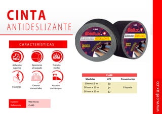 Talleres y
servitecas
Hogar     
   
N E U T R A
EX-GREY-C-30
www.cellux.co
30 gr 12 / caja
EX-GREY-C-60 60 gr 12 / caja
9-AB-30-MM 30 gr 12 / caja
9-AB-60-MM 60 gr 12 / caja
Ref. Cont. Presentación
Secado rápido Alta temperatura
Sin olores
penetrantes
343°C
343°C
 