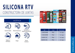 1/2” x 40 yd 588
54
54
396
288
144
1/2” x 40 yd
1/2” x 40 yd
3/4” x 40 yd
Rollos sueltos
Tubular x 4 blanco
Tubular x 4 sur�do
Rollos sueltos
Rollos sueltos
Rollos sueltos
1” x 40 yd
2” x 40 yd
Larga duración
Resistente al
rasgado
Rotulación
Embalaje
por colores
     
    
Adhesión
superior
C O L O R E S
Espesor: 42 micras
Referencia: C-70*
www.cellux.co

   
Medidas U/E Presentación
TU MARCA EN
NUESTRA
CINTA
      
         
 