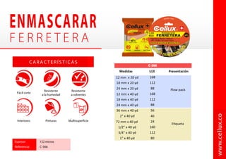 Secado rápido
Acabado
brillante
Hogar Sector
automotriz
    
   
Señalización
/ iluminación
C A R AC T E R Í S T I C A S
SP-**
www.cellux.co
400 ml 12 / caja
Ref. Cont. Presentación
101 Amarillo 102 Anaranjado 103 Rojo
104 Verde 105 Azul 106 Rosado
*Debido a las variaciones en la publicación litográfica,
los colores representados pueden variar ligeramente del producto real.
 