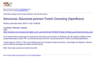 Soluciones: Soluciones partners Tictech Consulting (OpenBravo)