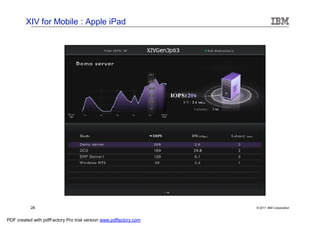 XIV for Mobile : Apple iPad




           28                                                      © 2011 IBM Corporation



PDF created with pdfFactory Pro trial version www.pdffactory.com
 