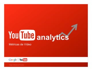 analytics
Métricas de Vídeo

Google Confidential and Proprietary

 