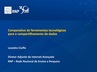 Nome da palestra em até 3 linhas
Nome do palestrante:
Leandro Ciuffo
Diretor Adjunto de Internet Avançada
RNP – Rede Nacional de Ensino e Pesquisa
 