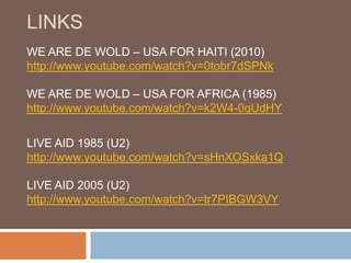 LINKSAS ONG’S - LINKSAministiainternacionalhttp://www.dailymotion.com/video/x2e2gq_amnistia-internacional_shortfilmshttp://www.youtube.com/watch?v=nrwZ5naXfhQhttp://www.youtube.com/watch?v=yrxM3gR5dLQ