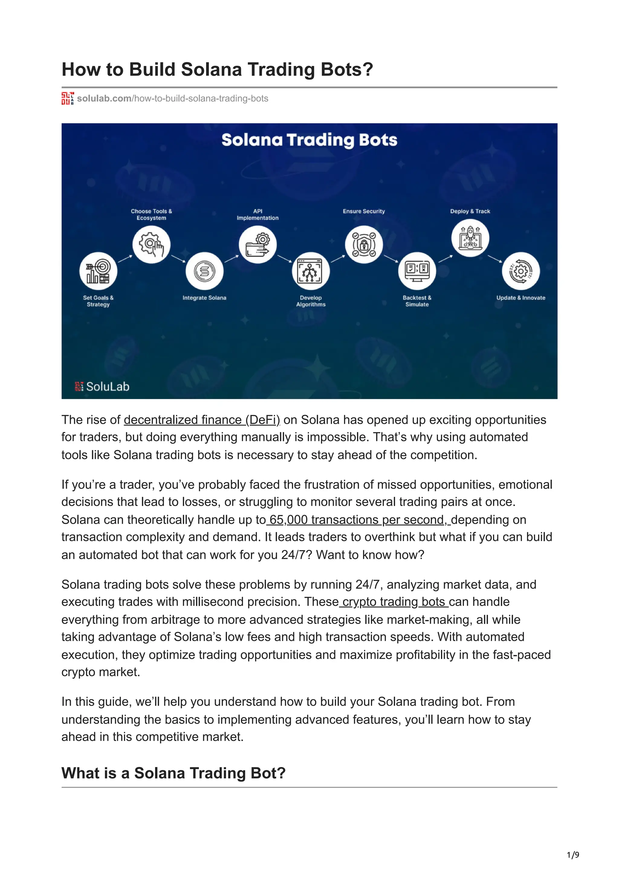 How to Build Solana Trading Bots.pdf | Workybooks | PDF