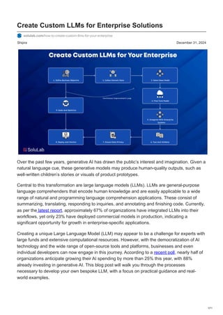 How to Create Custom Large Language Models for Enterprise Solutions | PDF