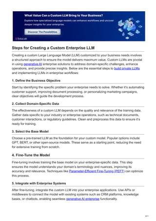 How to Create Custom Large Language Models for Enterprise Solutions | PDF
