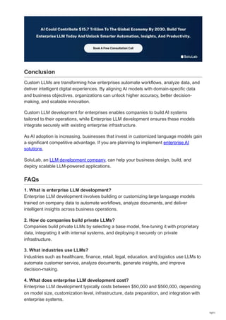 How Businesses Build Custom Large Language Models for Enterprise ...