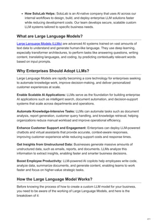 How Businesses Build Custom Large Language Models for Enterprise ...