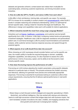 Comprehensive Comparison and Guide to Large Language Models (LLMs) in ...