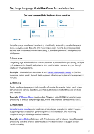 Top Large Language Model Use Cases Transforming Business Efficiency and ...