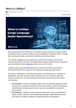 Comprehensive Guide to LLMOps: Managing Large Language Models in ...