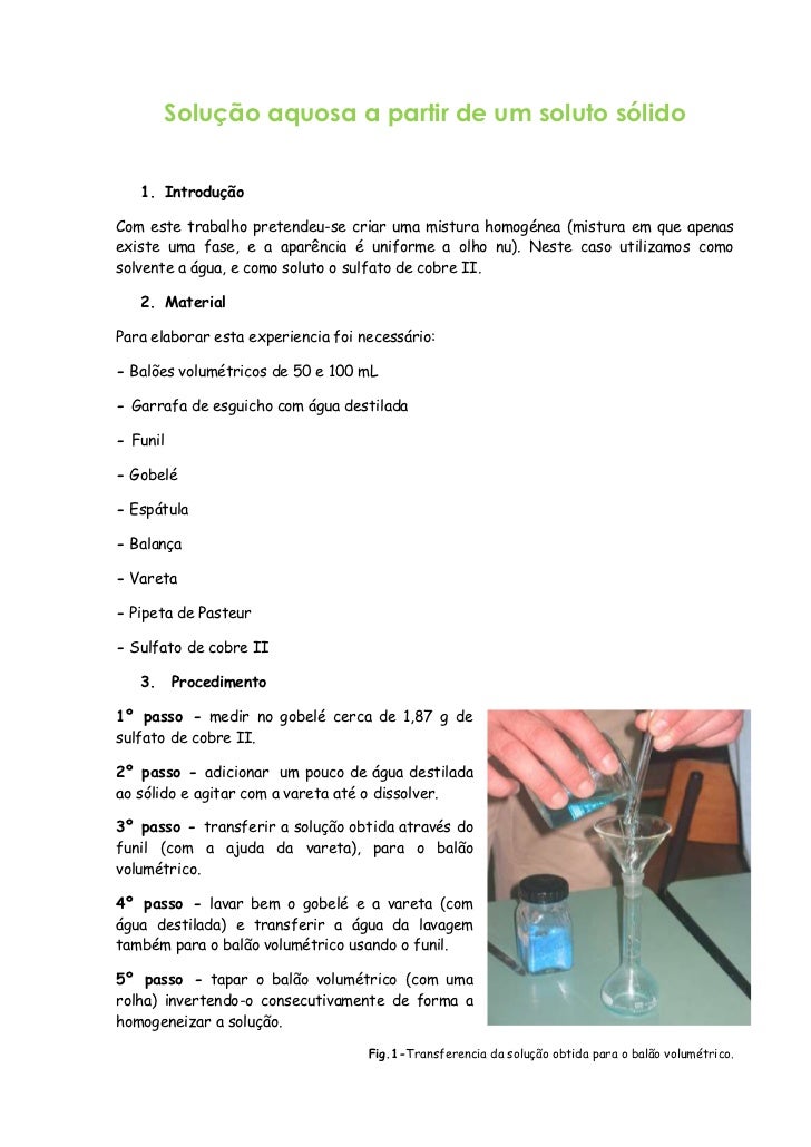 Um Técnico De Laboratório Preparou Uma Solução Aquosa