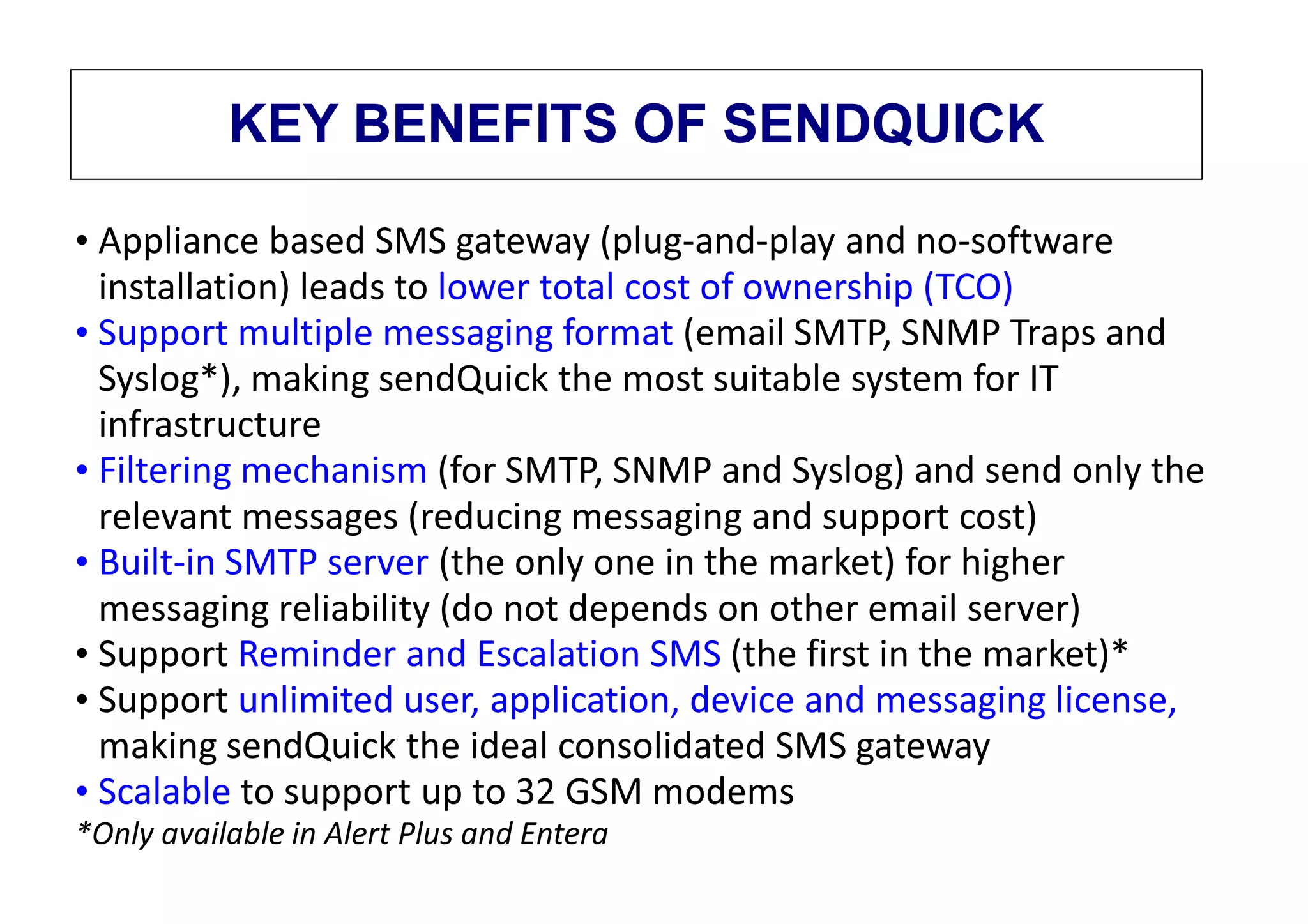 Solusi sms gateway SENDQUICK ENTERA | PDF