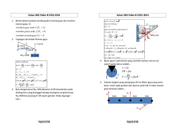 Solusi Ukk Fisika Xi 2013 2014