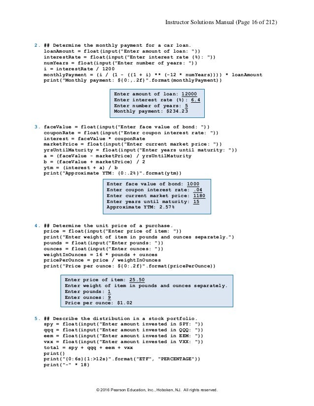 Solution Manual For Introduction To Programming Using Python 1st Edit
