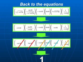 Back to the equations 1 