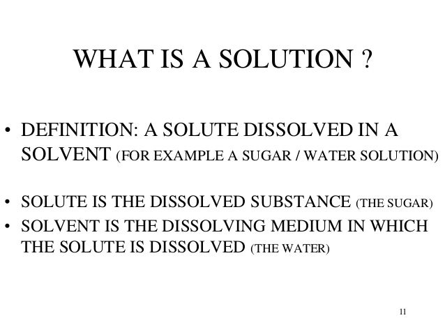 Solution Chemistry
