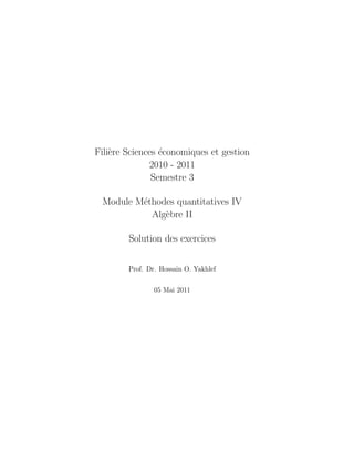 Solution exercice algébre | PDF