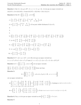 Solution exercice algébre | PDF