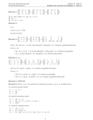 Solution exercice algébre | PDF