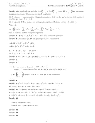 Solution exercice algébre | PDF