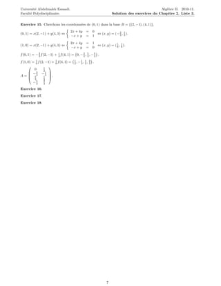 Solution exercice algébre | PDF