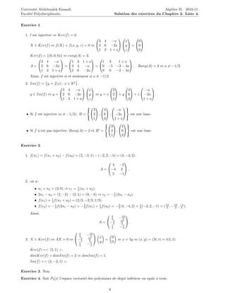 Solution exercice algébre | PDF