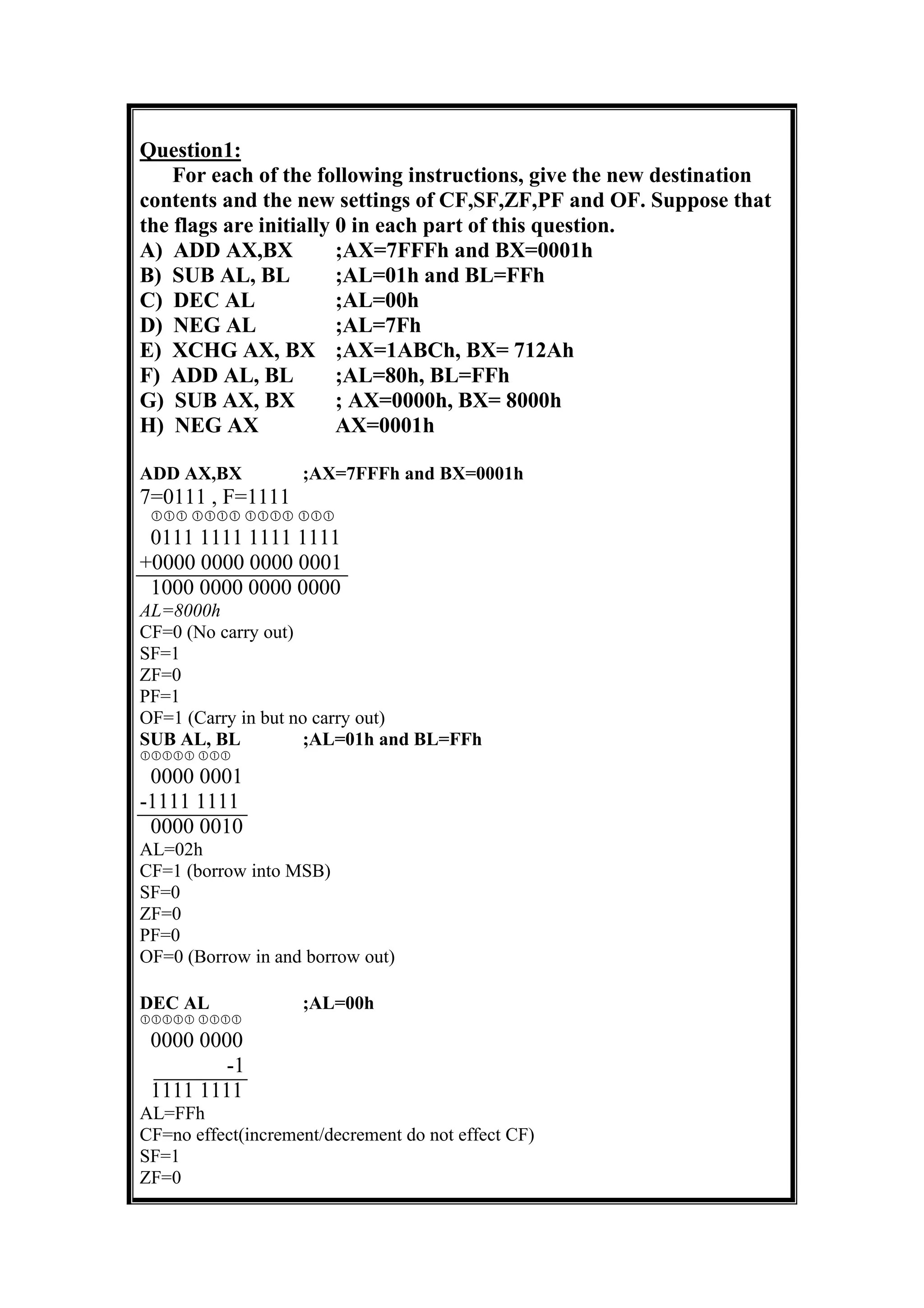 Flag Register Examples Pdf Chapter 5The proessor status and the FLAGS registers | PDF