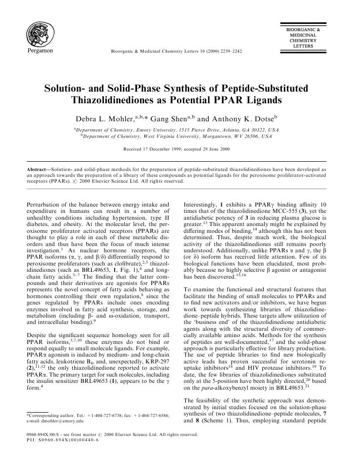 Solution And Solid Phase Synthesis Publication Solution And Solid Phase Synthesis Publication