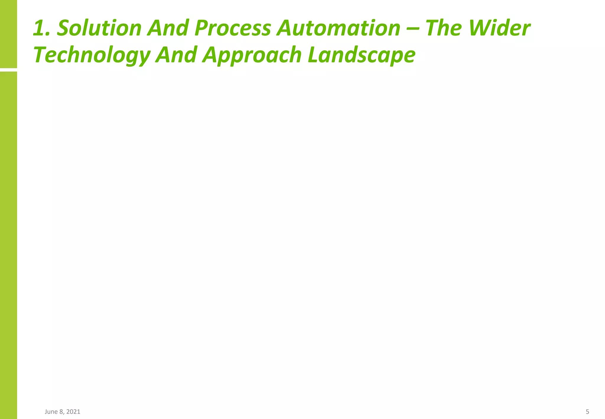 1. Solution And Process Automation – The Wider
Technology And Approach Landscape
June 8, 2021 5
 