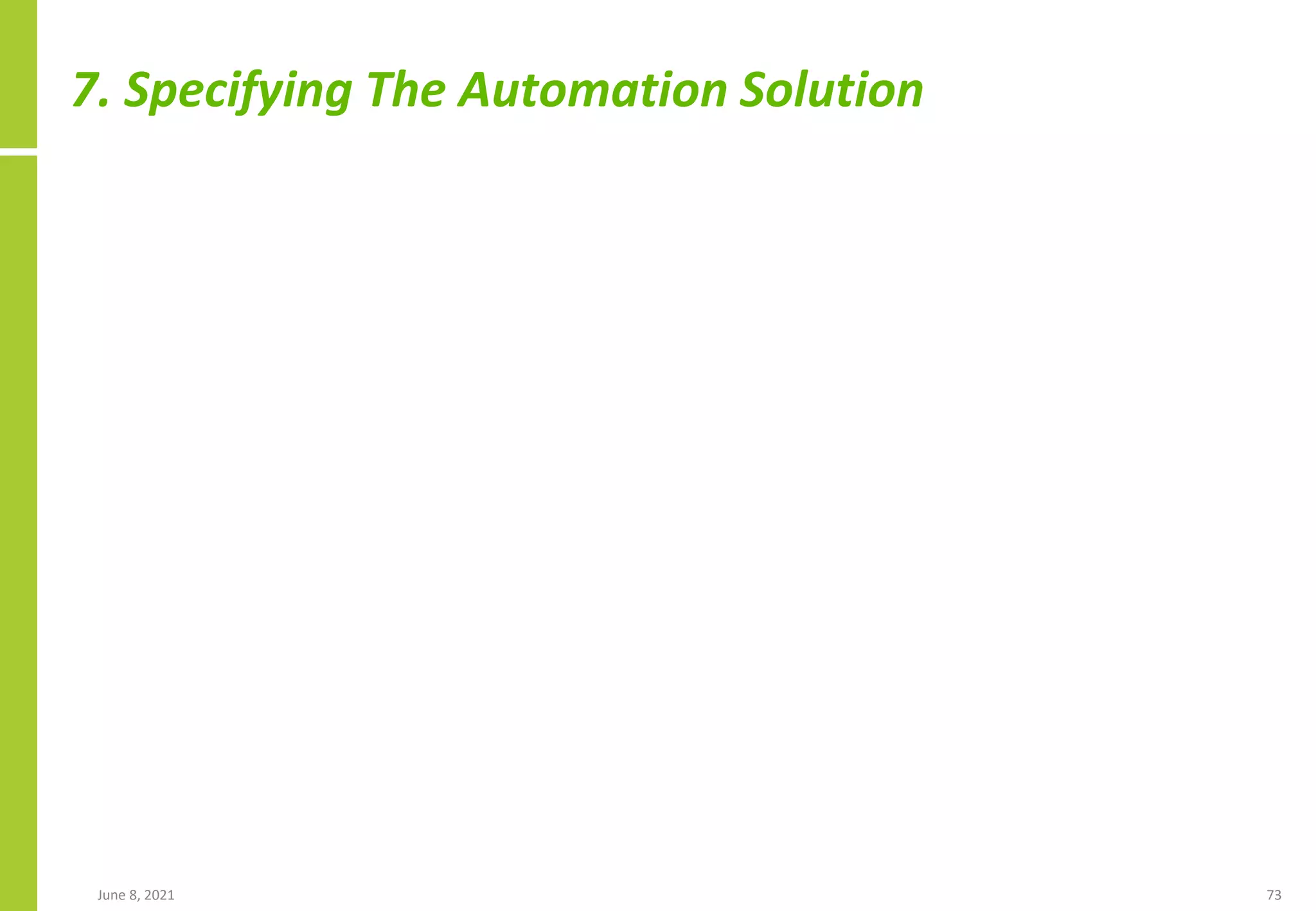 7. Specifying The Automation Solution
June 8, 2021 73
 