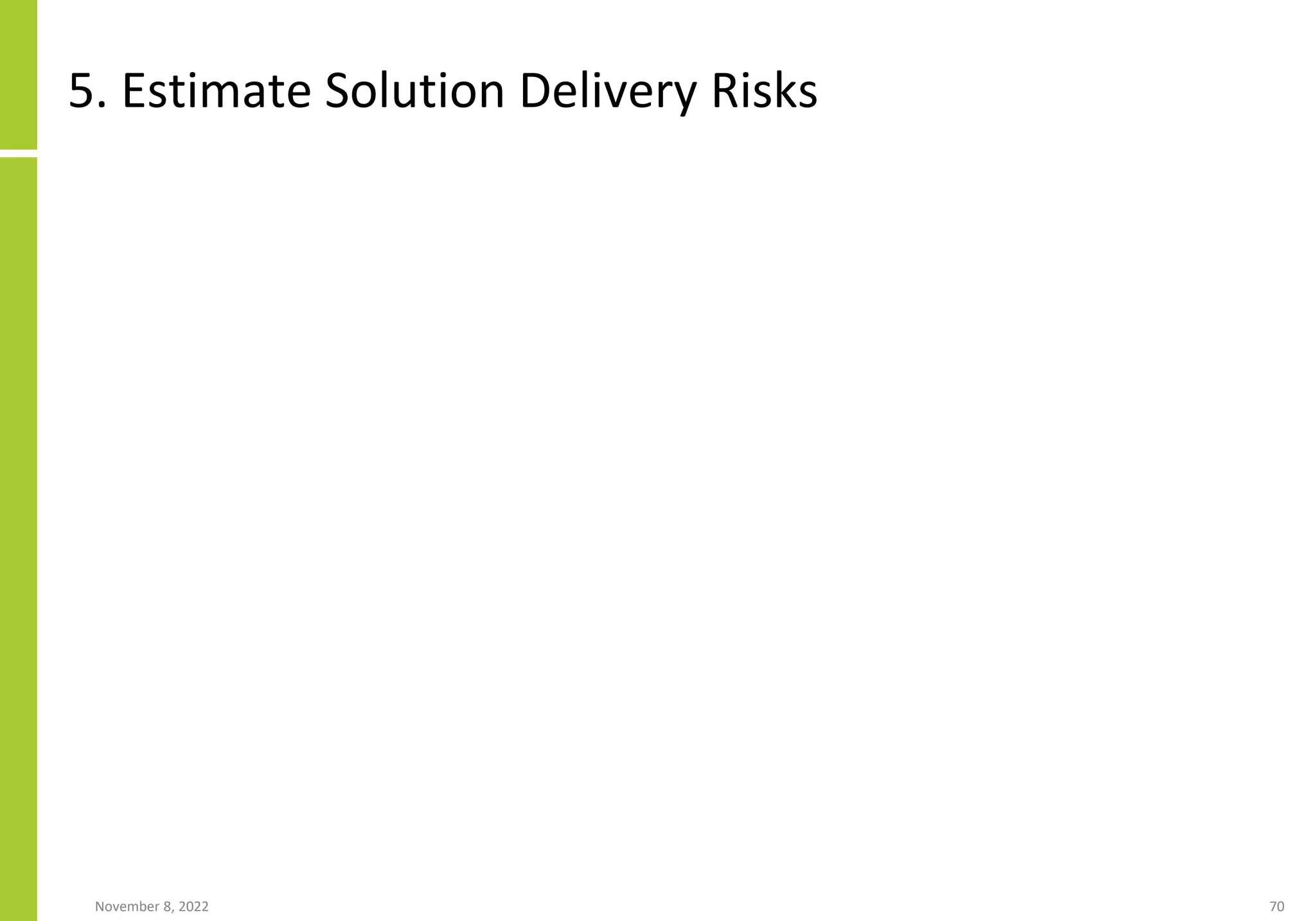5. Estimate Solution Delivery Risks
November 8, 2022 70
 