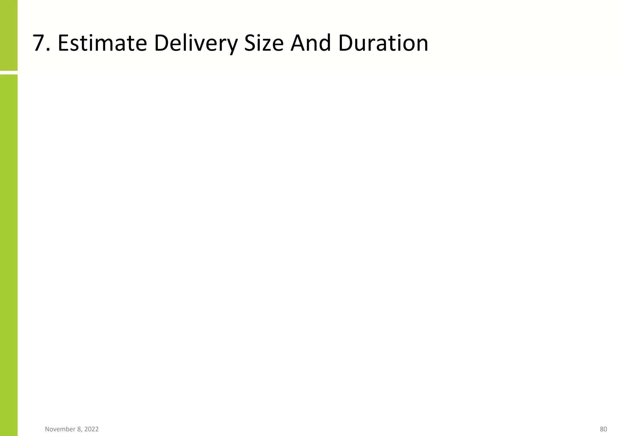 7. Estimate Delivery Size And Duration
November 8, 2022 80
 