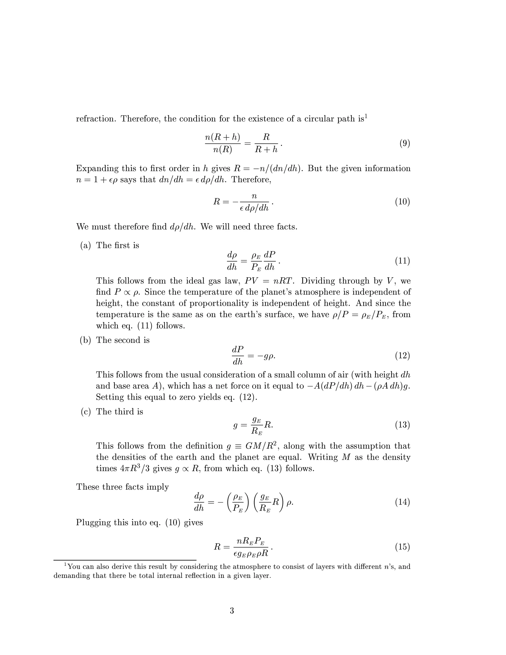 Ö Ö Ø ÓÒº Ì Ö ÓÖ ¸ Ø ÓÒ Ø ÓÒ ÓÖ Ø Ü ×Ø Ò Ó Ö ÙÐ Ö Ô Ø ×½
Ò´Ê · µ
Ò´Êµ
Ê
Ê ·
´ µ
ÜÔ Ò Ò Ø × ØÓ ¬Ö×Ø ÓÖ Ö Ò Ú × Ê  Ò ´ Ò µº ÙØ Ø Ú Ò Ò ÓÖÑ Ø ÓÒ
Ò ½ · ¯ × Ý× Ø Ø Ò ¯ º Ì Ö ÓÖ ¸
Ê   Ò
¯
´½¼µ
Ï ÑÙ×Ø Ø Ö ÓÖ ¬Ò º Ï Û ÐÐ Ò Ø Ö Ø×º
´ µ Ì ¬Ö×Ø ×
È
È
´½½µ
Ì × ÓÐÐÓÛ× ÖÓÑ Ø Ð × Ð Û¸ ÈÎ ÒÊÌº Ú Ò Ø ÖÓÙ Ý Î ¸ Û
¬Ò È » º Ë Ò Ø Ø ÑÔ Ö ØÙÖ Ó Ø ÔÐ Ò Ø³× ØÑÓ×Ô Ö × Ò Ô Ò ÒØ Ó
Ø¸ Ø ÓÒ×Ø ÒØ Ó ÔÖÓÔÓÖØ ÓÒ Ð ØÝ × Ò Ô Ò ÒØ Ó Øº Ò × Ò Ø
Ø ÑÔ Ö ØÙÖ × Ø × Ñ × ÓÒ Ø ÖØ ³× ×ÙÖ ¸ Û Ú È È ¸ ÖÓÑ
Û Õº ´½½µ ÓÐÐÓÛ×º
´ µ Ì × ÓÒ ×
È
  ´½¾µ
Ì × ÓÐÐÓÛ× ÖÓÑ Ø Ù×Ù Ð ÓÒ× Ö Ø ÓÒ Ó ×Ñ ÐÐ ÓÐÙÑÒ Ó Ö ´Û Ø Ø
Ò × Ö µ¸ Û × Ò Ø ÓÖ ÓÒ Ø ÕÙ Ð ØÓ   ´ È µ  ´ µ º
Ë ØØ Ò Ø × ÕÙ Ð ØÓ Þ ÖÓ Ý Ð × Õº ´½¾µº
´ µ Ì Ø Ö ×
Ê
Ê ´½¿µ
Ì × ÓÐÐÓÛ× ÖÓÑ Ø ¬Ò Ø ÓÒ Å Ê¾¸ ÐÓÒ Û Ø Ø ××ÙÑÔØ ÓÒ Ø Ø
Ø Ò× Ø × Ó Ø ÖØ Ò Ø ÔÐ Ò Ø Ö ÕÙ Ðº ÏÖ Ø Ò Å × Ø Ò× ØÝ
Ø Ñ × Ê¿ ¿ Ú × » Ê¸ ÖÓÑ Û Õº ´½¿µ ÓÐÐÓÛ×º
Ì × Ø Ö Ø× ÑÔÐÝ
  È Ê
Ê ´½ µ
ÈÐÙ Ò Ø × ÒØÓ Õº ´½¼µ Ú ×
Ê
ÒÊ È
¯ Ê
´½ µ
½
ÓÙ Ò Ð×Ó Ö Ú Ø × Ö ×ÙÐØ Ý ÓÒ× Ö Ò Ø ØÑÓ×Ô Ö ØÓ ÓÒ× ×Ø Ó Ð Ý Ö× Û Ø « Ö ÒØ Ò³×¸ Ò
Ñ Ò Ò Ø Ø Ø Ö ØÓØ Ð ÒØ ÖÒ Ð Ö ­ Ø ÓÒ Ò Ú Ò Ð Ý Öº
¿
 