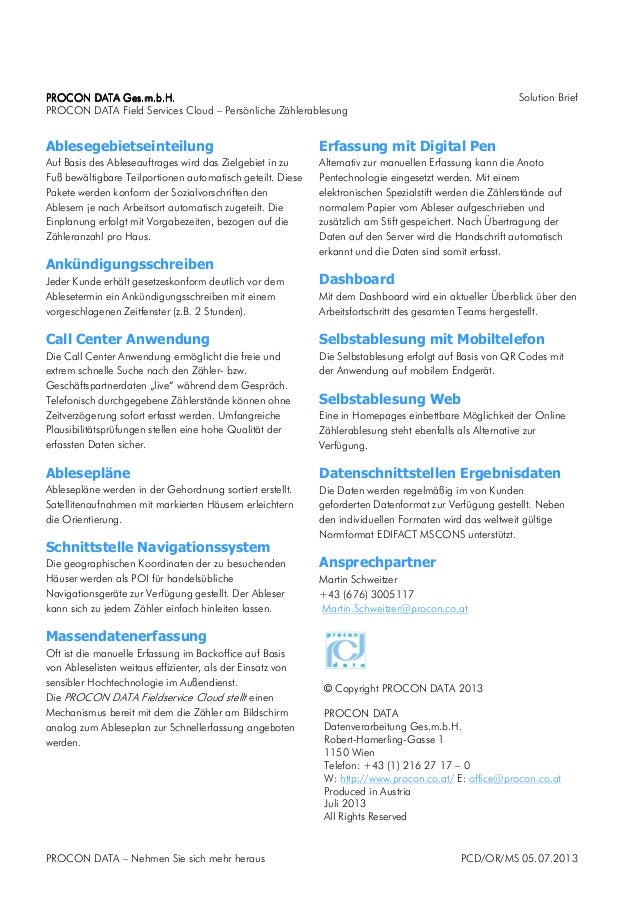 Procon Data Field Services Cloud Personal Meter Reading