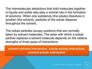 Solvent Particle Solution chemistry | PPTX
