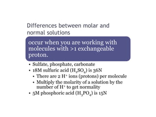 Solution chemistry, Molar and Normal solutions | PPT