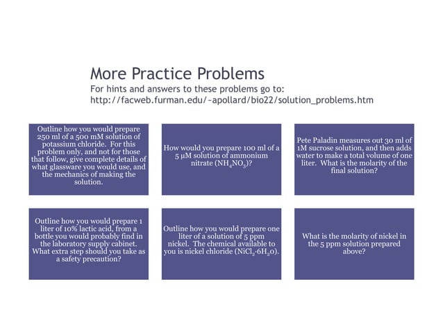 Solution chemistry, Molar and Normal solutions | PPT