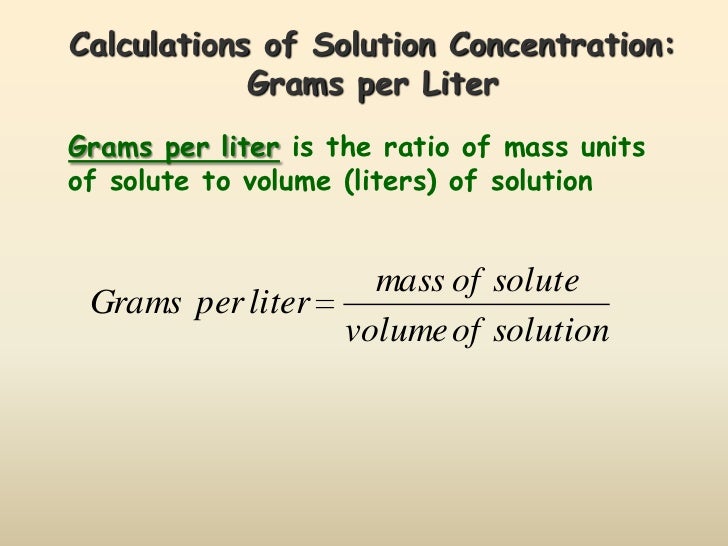 Solution concentration