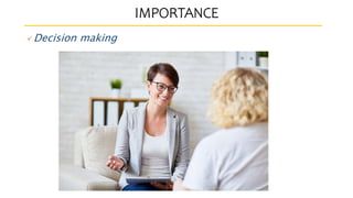 IMPORTANCE
Decision making
 